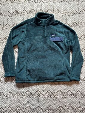 Patagonia Women's Re-Tool Snap-T Pullover  Green/Teal Size XXL Quarter Snap